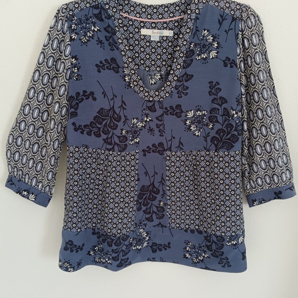 Boden 3/4 length sleeve scoup neck blouse, Size 6